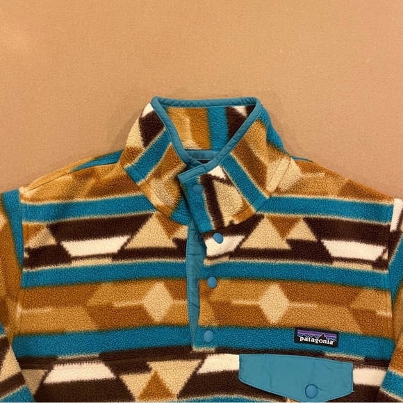 Patagonia Women’s Synchilla Snap-T Pullover Guatemalan Tango Bear Brown Medium - Picture 4 of 9